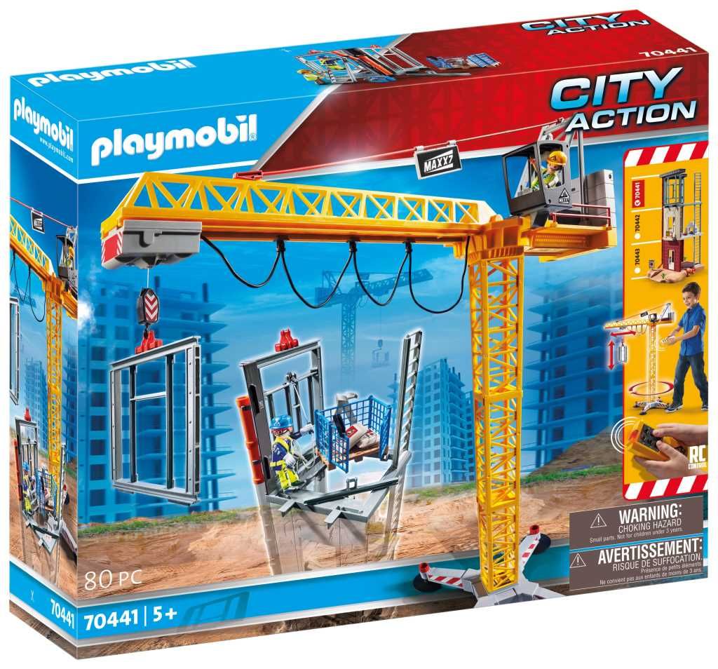 PLAYMOBIL City Action 70441 Grue radio-commandée avec mur de construction